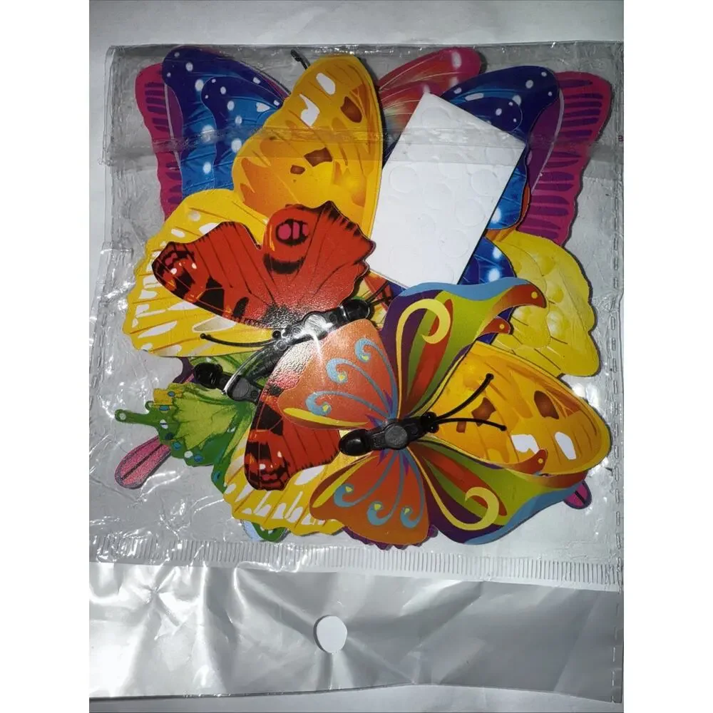 Indoor Decoration 3D Butterfly Wall Sticker Weather-resistant Material 12 Pieces
